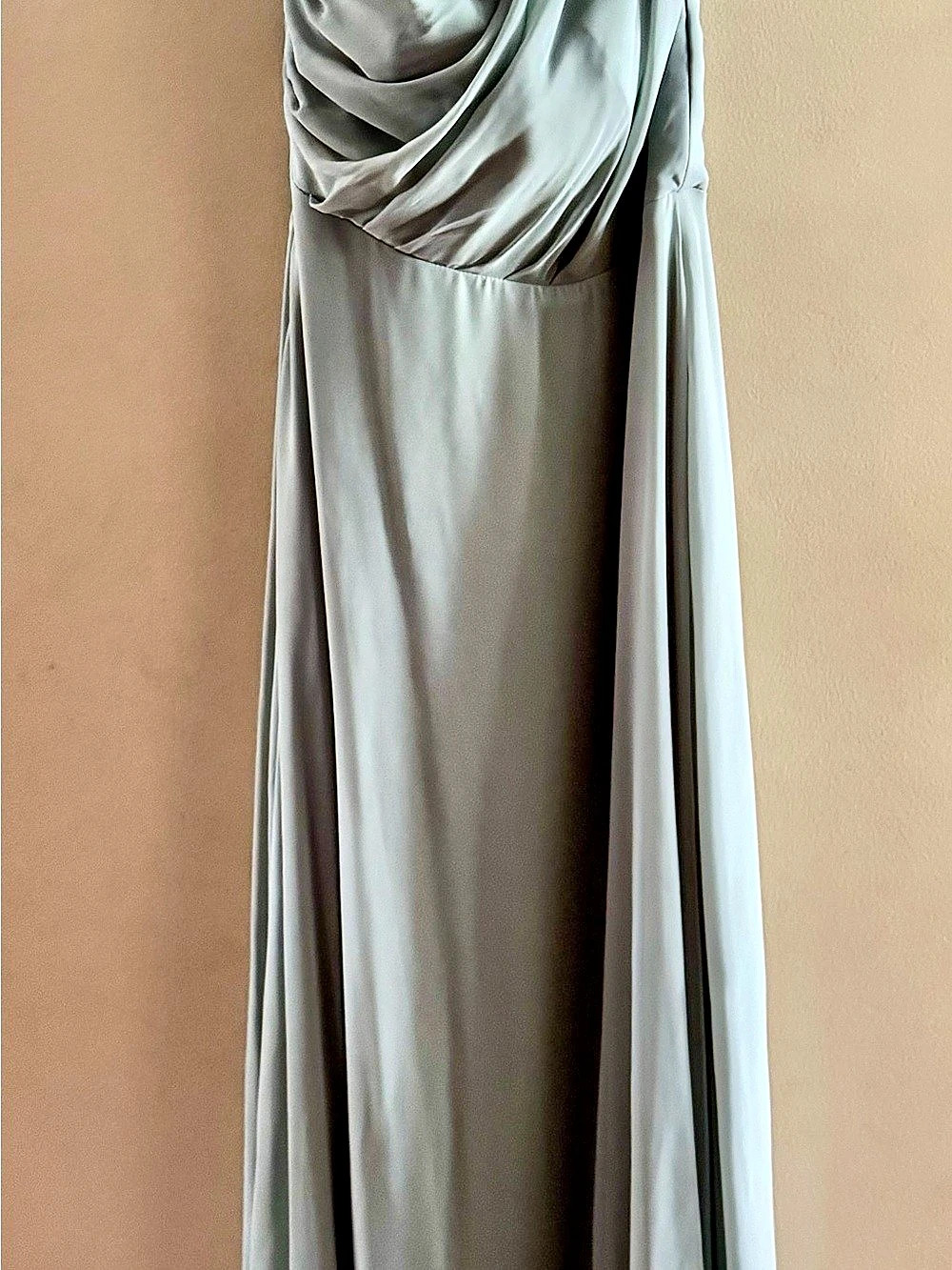 Birdy Grey Kira Sage Green Crepe One-Shoulder Dress - Size XS
